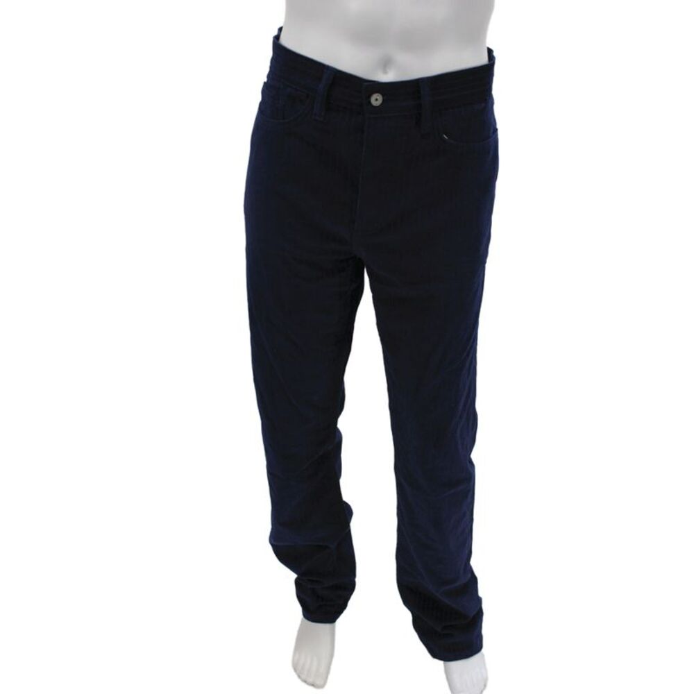 Gustin Mens Straight Striped Blue Cotton Jeans Button Size 36